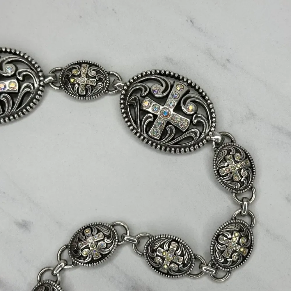 Brighton Rhinestone Cross Chain Link Belt Small (S) ✨